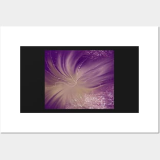 Purple with metallic lines - abstract Posters and Art